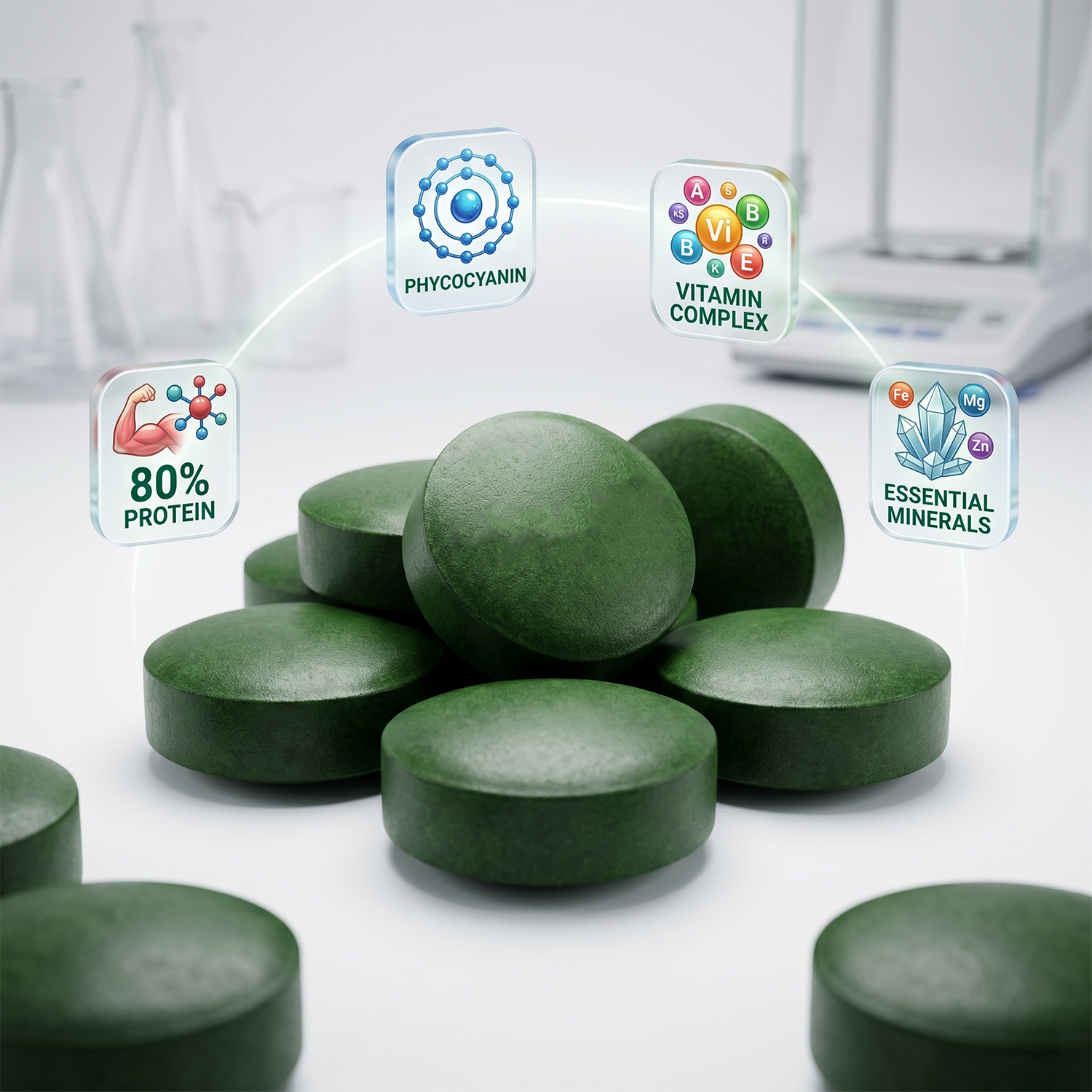 1250pcs High Purity Spirulina  - مراجعة Spirulina Tablet Organic وسعره