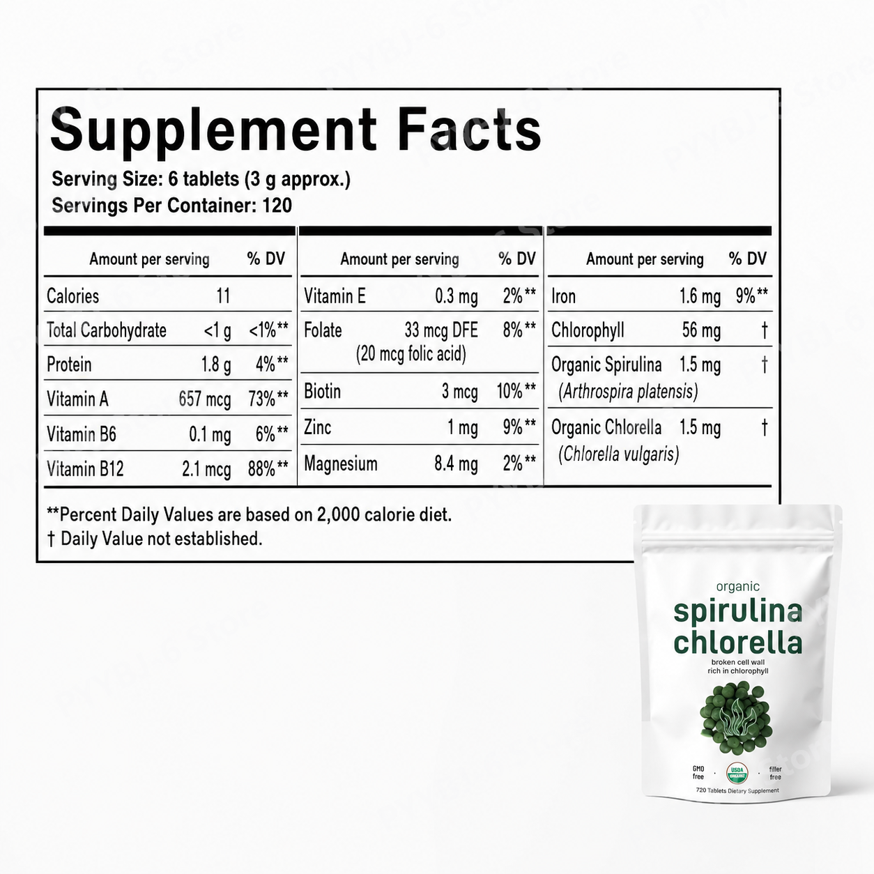 Organic Spirulina Chlorella Ta - مراجعة Spirulina Tablet Organic وسعره