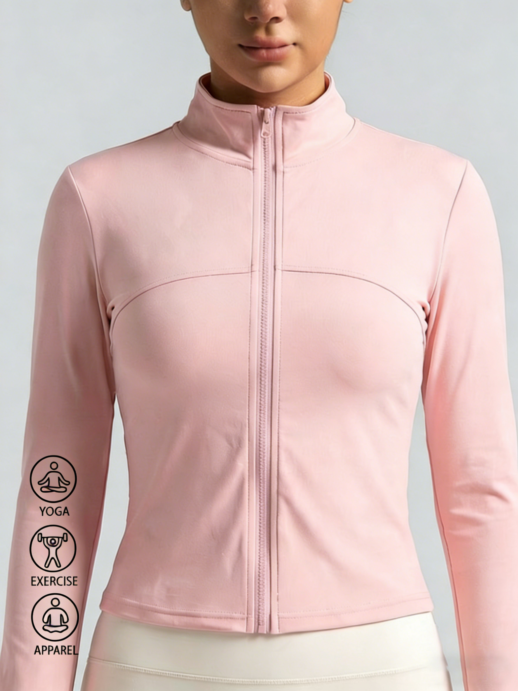 New Women Light Pink Yoga Coat - مراجعة Fitness & Nutrition Lab وسعره