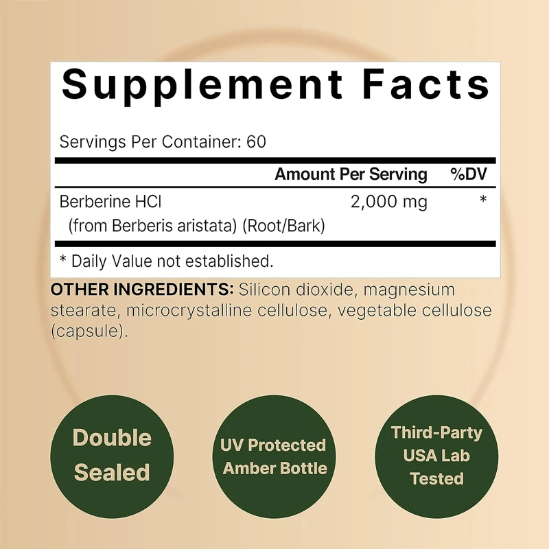 Berberine Supplement | 60 Vege - مراجعة Berberine Hcl Capsule وسعره